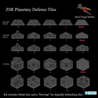 zsr planetary defense tiles soul forge studio Store zombiespacerobots 3d print model - Mito3D