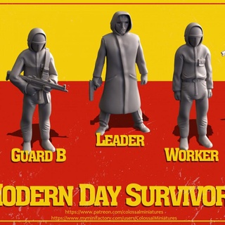 modern day survivor series 15 bundle - pre-supported colossalminiatures Tabletop Characters & Creatures Fantasy Universe game squid squidgame frontman 3d print model - Mito3D