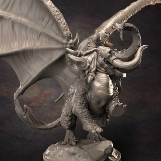dragonphant vermelho argila colecionáveis loja Dragão elefante loxodon 3d print model - Mito3D