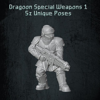 dragoon special weapon pack 1 quartermaster3d Tabletop Characters & Creatures Sci-Fi Universe Store scifi soldiers infantry 28mm grimdark troopers grunts specialweapons 3d print model - Mito3D