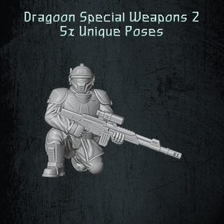 dragoon special weapon pack 2 quartermaster3d Tabletop Characters & Creatures Sci-Fi Universe Store miniatures scifi soldiers infantry 28mm grimdark troopers grunts specialweapons 3d print model - Mito3D