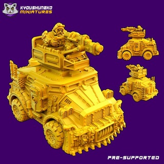 armored dwarf miner truck kyoushuneko miniatures Tabletop Characters & Creatures Fantasy Universe Vehicles Machines Store vehicle warhammer scifi squats 3d print model - Mito3D