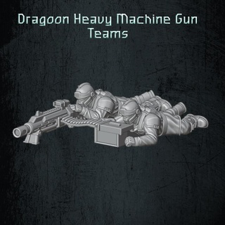 dragoon heavy machine gun teams quartermaster3d Tabletop Characters & Creatures Sci-Fi Universe Store scifi soldiers infantry 28mm dakka troopers hmg heavyweapons grimdrak 3d print model - Mito3D