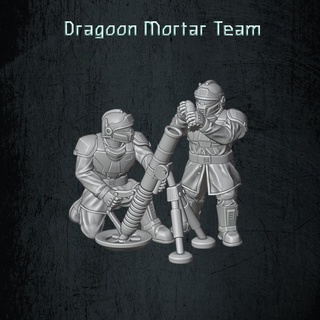 dragoon mortar team quartermaster3d Tabletop Characters & Creatures Sci-Fi Universe Store scifi soldiers artillery infantry 28mm grimdark troopers heavyweapons 3d print model - Mito3D