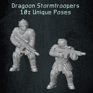 dragão Stormtroopers especificação ops pelotão quartermaster3d tampo mesa personagens criaturas Sci Fi universo loja scifi soldados infantaria elite 28mm specops escuro 3d print model - Mito3D