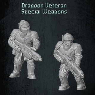 dragoon veteran special weapons quartermaster3d Tabletop Characters & Creatures Sci-Fi Universe Store scifi soldiers infantry elite 28mm grimdark troopers specialweapons 3d print model - Mito3D
