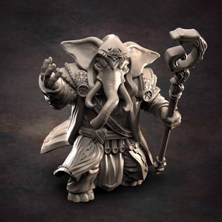 loxodon wizard red clay collectibles Store elephant mage warlock 3d print model - Mito3D