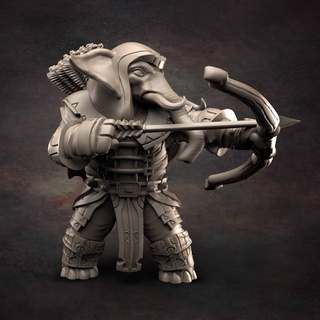 loxodon ranger red clay collectibles Store archer arrow elephant 3d print model - Mito3D