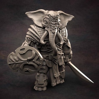 loxodon lutador vermelho argila colecionáveis loja Guerreiro elefante 3d print model - Mito3D