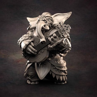 loxodon bard red clay collectibles  Store guitar music elephant bard loxodon  3d print model - Mito3D