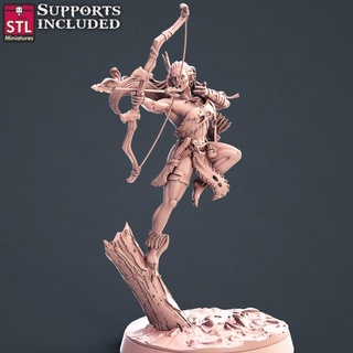 orc warband female stl miniatures Tabletop Characters & Creatures Fantasy Universe Store archer fantasy wargames warhammer character enemy tabletop d&d 3d print model - Mito3D