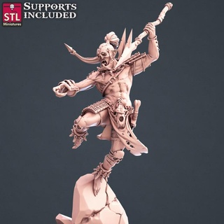 orc warband male stl miniatures Tabletop Characters & Creatures Fantasy Universe Store fantasy wargames warhammer character enemy tabletop d&d javelin 3d print model - Mito3D