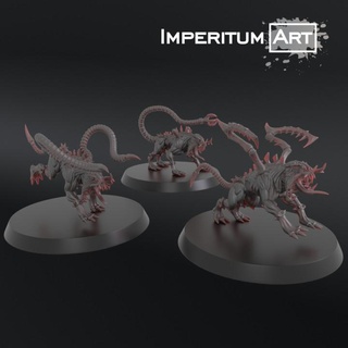 twisted hunter dogs imperitumart Tabletop Characters & Creatures Fantasy Universe Store 40k scifi wh40k beasts drukhari 3d print model - Mito3D