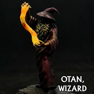 otan wizard pre-supported chronicle rpg accessories Tabletop Characters & Creatures Fantasy Universe Store hat beard fire miniature male mage tabletop warlock casting fireball spell gandalf 28mm dnd sorcerer sorceror presupported supported 3d print model - Mito3D