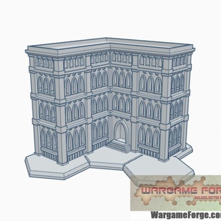 gothic building 15 hex base ghb015 wargame forge Store terrain 6mm battletech 3d print model - Mito3D