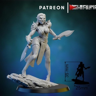 dark elda2 witch 1 support ready ghamak Tabletop Characters & Creatures Fantasy Universe Store 40k sci-fi warhammer miniature hammer wargame dnd 40000 3d print model - Mito3D
