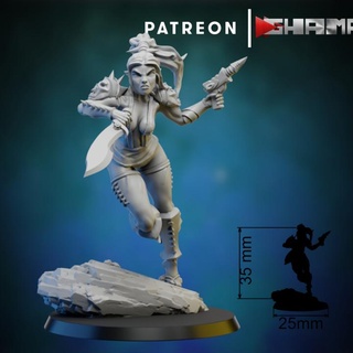 dark elda2 witch 2 support ready ghamak Tabletop Characters & Creatures Fantasy Universe 40k sci-fi warhammer miniature hammer wargame dnd 40000 3d print model - Mito3D