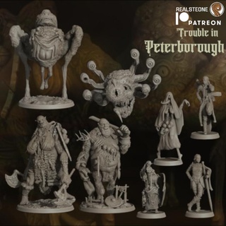 trouble peterborough - november release realsteone miniatures Tabletop Characters & Creatures Fantasy Universe Store fighter giant hill rogue bundle cleric beholder 3d print model - Mito3D