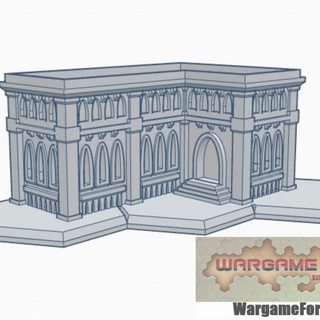 gothic building 17 hex base ghb017 wargame forge Store terrain 6mm battletech 3d print model - Mito3D