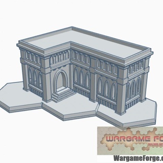 gotik bina 21 altıgen temel ghb021 savaş oyunu dövme mağaza arazi 6mm Battletech 3d print model - Mito3D