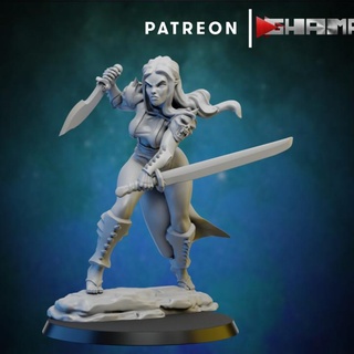dark elda 2 witch 5 support ready ghamak Tabletop Characters & Creatures Fantasy Universe Store 40k sci-fi warhammer miniature hammer wargame dnd 40000 3d print model - Mito3D