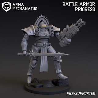 prioress battle-armor arma mechanatus Tabletop Characters & Creatures Sci-Fi Universe Store armor battle knight rpg sci-fi space wargames mecha tabletop 28mm sister grimdark 3d print model - Mito3D