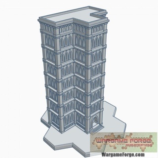 gothic building 34 hex base ghb034 wargame forge Store terrain 6mm battletech 3d print model - Mito3D