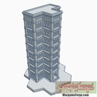 gothic building 35 hex base ghb035 wargame forge Store terrain 6mm battletech 3d print model - Mito3D
