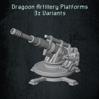 dragão artilharia plataformas quartermaster3d adereços cosplay réplica armas tampo mesa acessórios loja scifi soldados infantaria 28mm barragem 3d print model - Mito3D