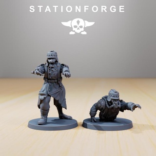 grimguard - zombiefied station forge Toys & Games Tabletop Characters Creatures Board halloween soldier war world zombie death ww2 scifi chaos 25mm cults redmakers korp 3d print model - Mito3D