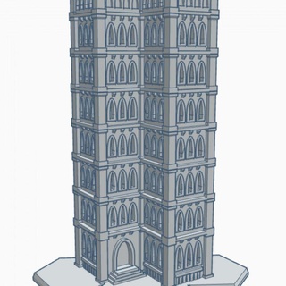 gothic building 38 hex base ghb038 wargame forge Store terrain 6mm battletech 3d print model - Mito3D