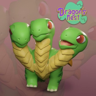 baby hydra red clay collectibles Tabletop Characters & Creatures Fantasy Universe Store dragon egg cub 3d print model - Mito3D