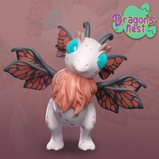 bébé papillon dragon rouge argile objets collection table personnages créatures fantaisie univers boutique 3d print model - Mito3D