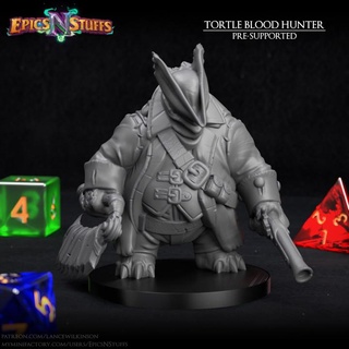 tortle blood hunter miniature - pre-supported epics n stuffs Store dragons dungeons fantasy player rpg turtle boardgame tabletop bloodborne dnd pathfinder 5e supported epicsnstuffs 3d print model - Mito3D