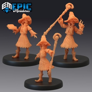witch apprentice set child sorceress small female wizard epic-miniatures Store ball book fantasy magician medieval monster rpg warhammer fire magic sla staff enemy tabletop kid dungeon fireball spell dnd pathfinder sorcerer npc pre-supported supported pre 3d print model - Mito3D