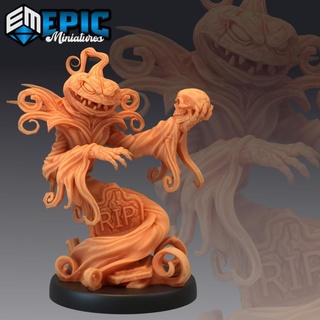 pumpkin reaper gravestone scarecrow ghost jack lantern halloween spirit epic-miniatures Store fantasy medieval monster rpg skull stone tomb warhammer sla grave enemy tabletop dungeon dnd rip pathfinder npc pre-supported supported pre 3d print model - Mito3D