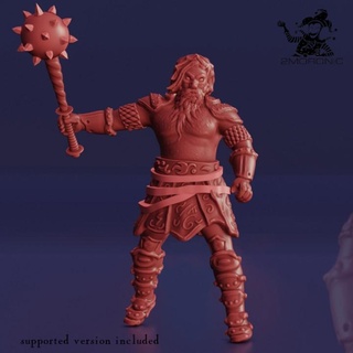 barbarian heavy striker medium male human 1 inch 25 mm base size 125 32 height miniature 2moronic miniatures Tabletop Characters & Creatures Fantasy Universe Store board dragons dungeons fantasy game mini rpg tabletop d&d pathfinder 5e pre-supported swargard 3d print model - Mito3D