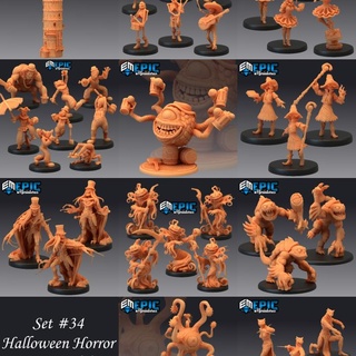 halloween horror set scary circus & carnival encounter spooky collection pre-supported epic-miniatures Store fantasy medieval monster rpg warhammer sla enemy tabletop dungeon dnd pathfinder npc supported pre 3d print model - Mito3D