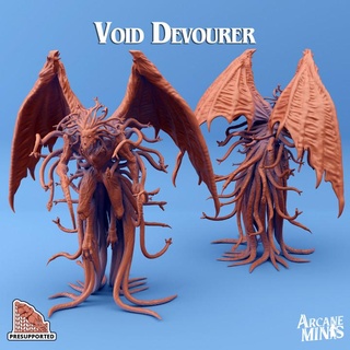 void devourer arcane minis dragon dragons dungeons horror roleplay rpg teeth wings steampunk dungeon tentacles patreon flight d&d dnd spikes 5e aberration stories presupported pre-supported arcanapunk magipunk magitech sordane supported skies aberrations mouths 3d print model - Mito3D