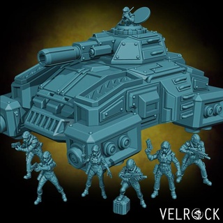 tempest guardsmen tank crew presupported velrock art miniatures Tabletop Characters & Creatures Vehicles Machines 40k pilot soldier vehicle wargaming imperial scifi wargame warhammer guard repulsor 3d print model - Mito3D
