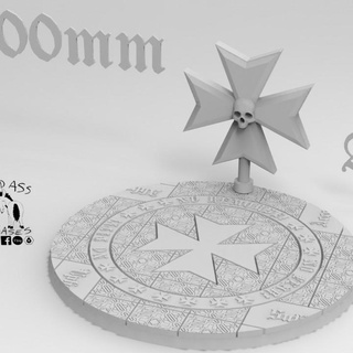 templare meditazione camera badassbases tavolo 3D stampabile terreno negozio 40k nero spazio base marino wh40k basi 3d print model - Mito3D