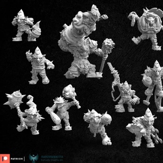 goblin squadra rakovendetta tavolo personaggi creature negozio troll warhammer miniatura 3dprinting giochi bloodbowl Fantasyfootball pelleverde 3d print model - Mito3D