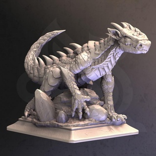 silver tailed drake - ekerin dm-stash Tabletop Characters & Creatures dragon lizard monster tail wyvern draconic 3d print model - Mito3D