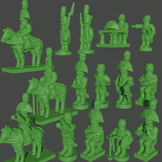 6-15mm russian hq command set 1805 henry turner Tabletop Characters & Creatures Historical Universe black epic russia supportless europe napoleon general 6mm 10mm 15mm powder officer napoleonic generals asunder officers 3d print model - Mito3D