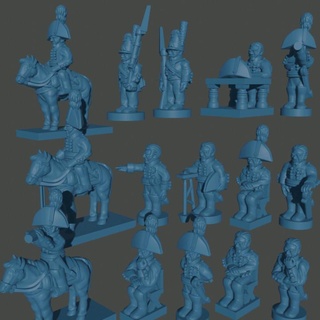 6-15mm prussian hq command set 1806 henry turner Tabletop Characters & Creatures Historical Universe black epic supportless europe napoleon general 6mm 10mm 15mm powder officer prussia napoleonic generals asunder officers 3d print model - Mito3D