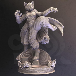 catfolk monk assassin - katrin veldius dm-stash Tabletop Characters & Creatures Store cat fantasy female pc npc tabaxi 3d print model - Mito3D