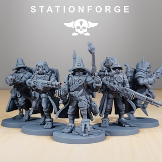 scavenger bounty hunters station forge Tabletop Characters & Creatures Sci-Fi Universe dark fantasy wargaming warhammer hunter witch scifi kitbash dnd bits presupported 3d print model - Mito3D