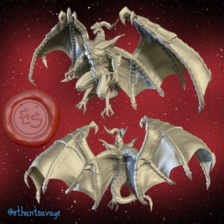 platinum dragon - 32mm dnd miniature ethantsavage Tabletop Characters & Creatures Store fantasy monster fanart final bahamut 3d print model - Mito3D