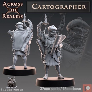 cartographer across realms Tabletop Characters & Creatures Store candle gaming rpg wizard tabletop scroll dnd pathfinder scholar npc sage 5e 3d print model - Mito3D