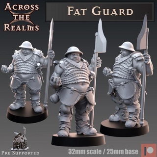 fat garde 39 côté royaumes table personnages créatures boutique jeu rpg soldat guerrier dnd PNJ 5e bearm talbetop voulge 3d print model - Mito3D